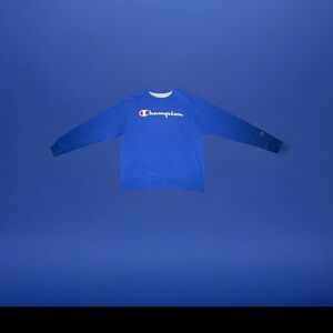 Champion Men’s Crewneck Sweatshirt - Blue with White Logo